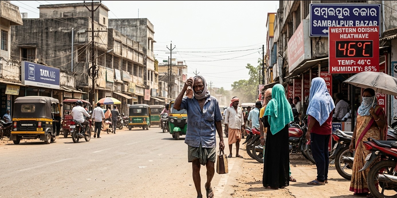 Odisha Reels Under Severe Heatwave: Western Region Crosses 45&deg;C, Coastal Belt Faces Sultry and Humid Conditions